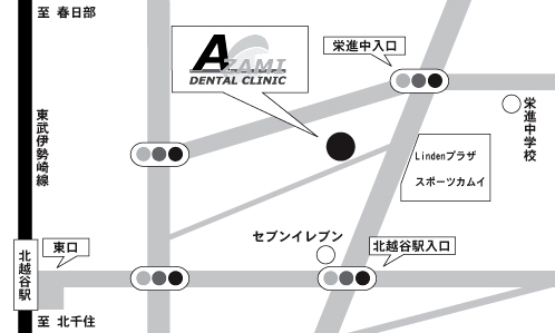 あざみ歯科クリニックアクセスマップ